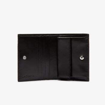 Lacoste Chantaco Small Piqué Leather Snap Wallet - Peněženka Dámské Černé | CZ-FR2vcM